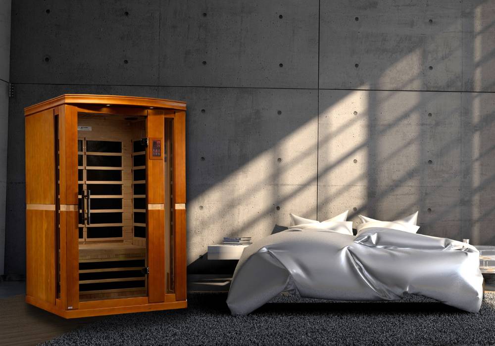 Dynamic "Vittoria" Ultra Low EMF FAR Indoor Infrared Sauna | DYN-6220-01 Elite | 2 Person | Natural Hemlock Wood | Home Spa