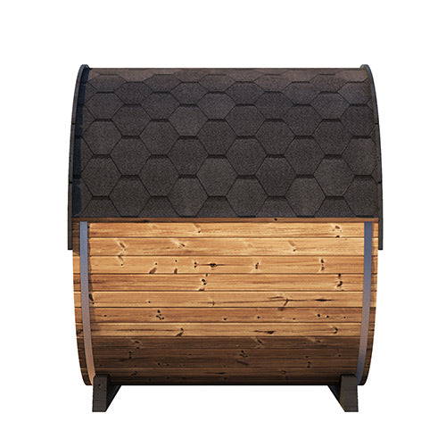 PRE-ORDER MAY 2026: SaunaLife Model EE8G Traditional Outdoor Barrel Sauna | Ergo Elegance Series | Glass Front | 6-Person
