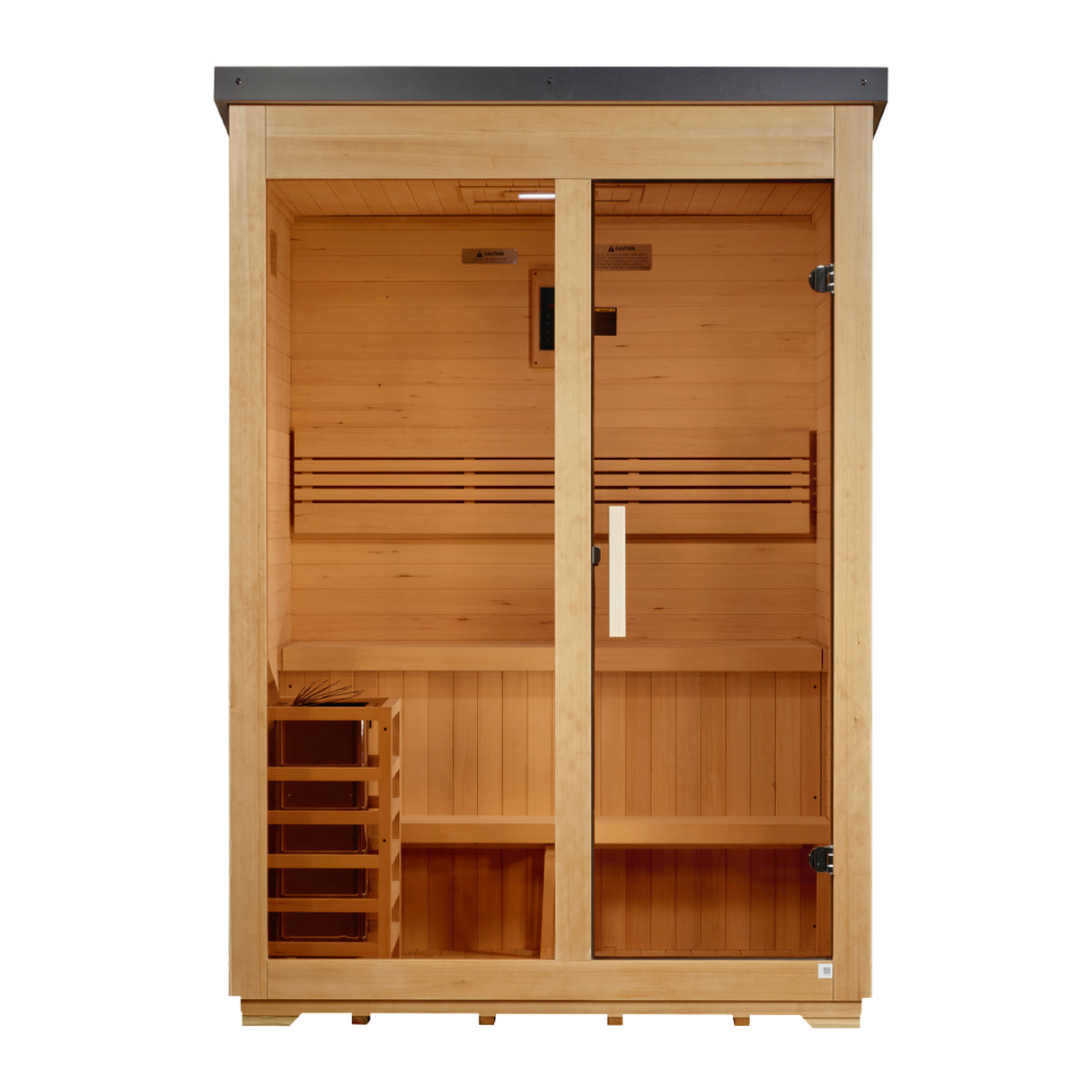 Golden Designs Arlberg Flat Roof | 3-Person Traditional Outdoor Sauna | GDI-8003-01 | Canadian Hemlock