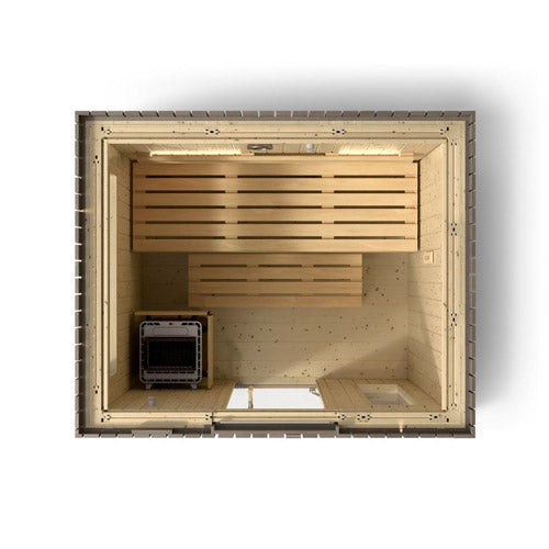 Kohler C2 Traditional OUTDOOR Sauna Kit – Weathered Grey Spruce, 6‑Person Capacity