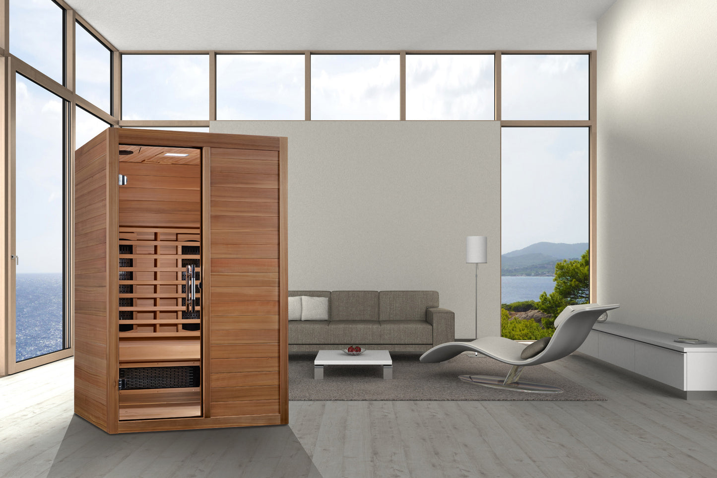 PRE-ORDER AUGUST 2026: Maxxus "S-Line" Full Spectrum Near Zero EMF Indoor Infrared Sauna | MX-S206-01-FS-PC | 2 Person | Natural Hemlock Wood | Home Spa