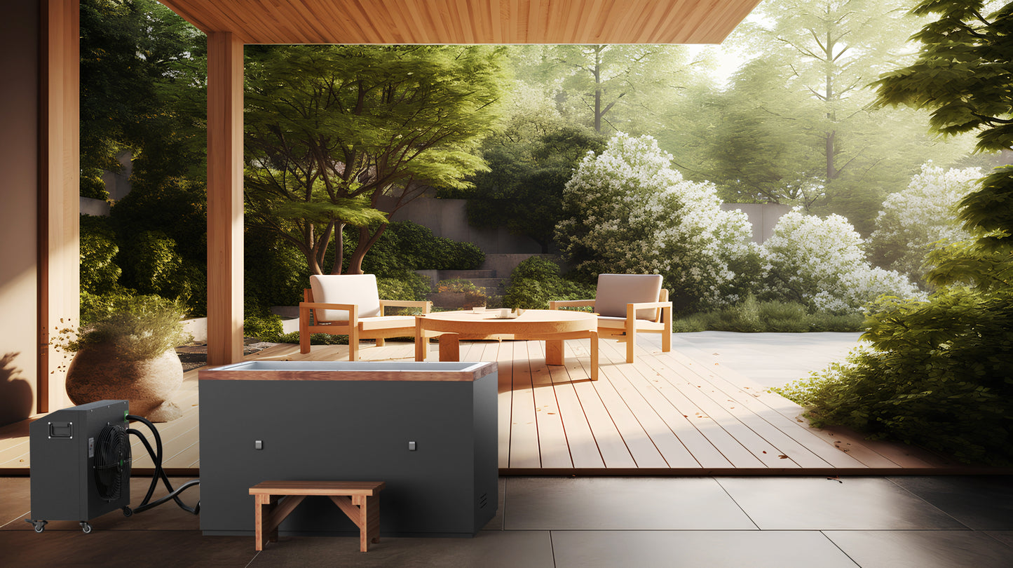 Sauna & Plunge Direct Dynamic Cold Therapy "CUBOID" 304 Stainless Steel Cold Plunge.
Eco-Friendly,Energy Efficient: sustainabile utilizing eco-friendly refrigerants and energy-efficient components to reduce environmental impact.
Generously sized for comfortable full submersion, maximizing the benefits of your cold plunge experience.
Durable Construction: Crafted from high-quality 304 stainless steel, ensuring long-lasting performance for daily use.
Simple cleaning process makes it a low-maintenance