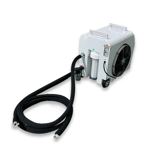 Cooling & Heating – Up to 150 gal
1.0 HP Compressor – Fast, efficient cooling
Temp Range – 37°F to 85°F
Cooling Speed – 1-3°F every 20 min
Self-Priming Pump – Built-in circulation
Two-Stage Filtration – 20-micron filters
Ozone Sanitation – Automated cleaning
Digital Touch Screen – Splash-proof
Wi-Fi Control – Tuya Smart app
Indoor/Outdoor Use – Covered areas
120V Power – Built-in GFCI
Quick Connect – Hoses & filter kit
Compact – 14"(W) x 21"(D) x 21"(H), 78 lbs
Warranty – 1 year, lifetime support