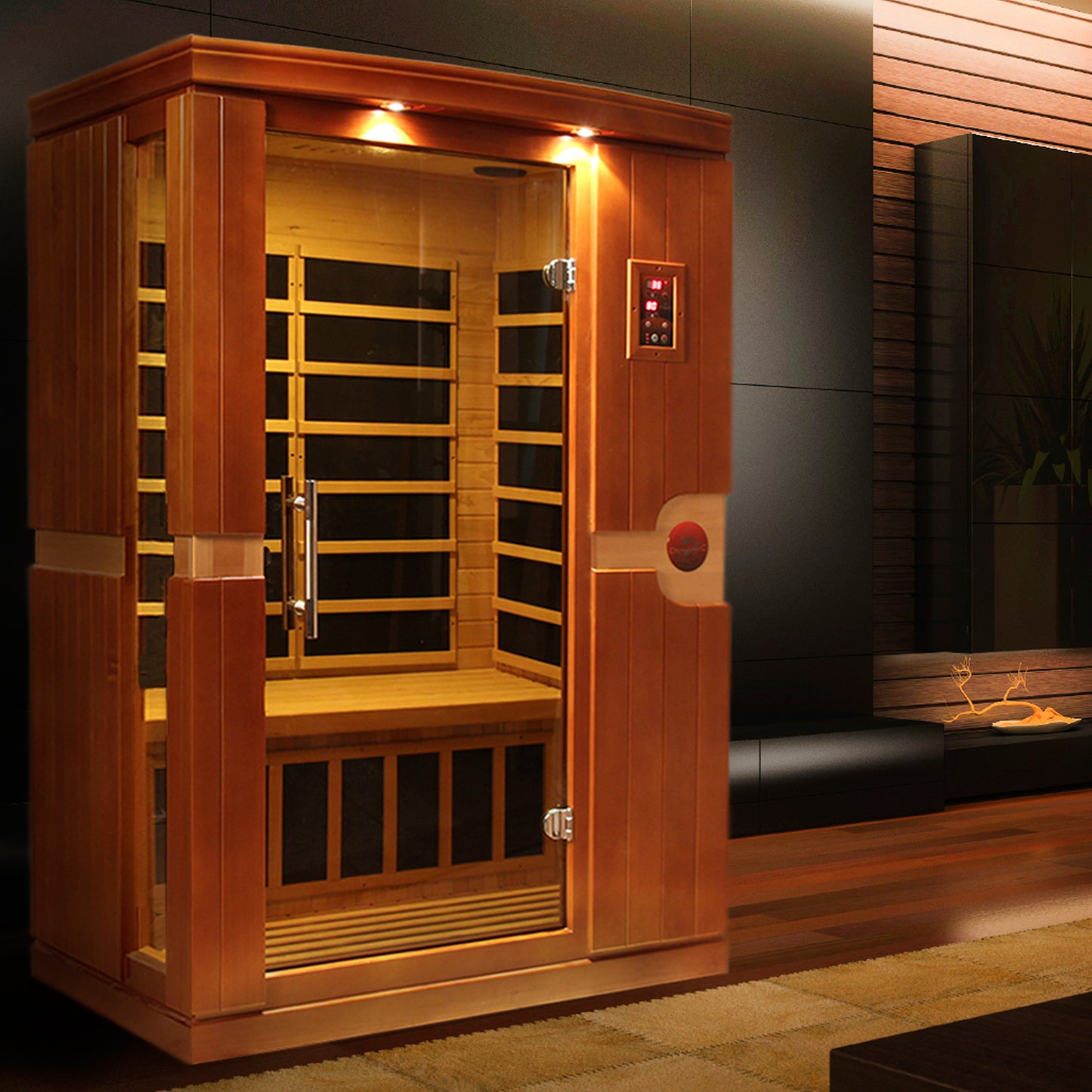 DYNAMIC "Venice" Elite Ultra Low EMF (Under 3MG) FAR Infrared Indoor Sauna | DYN-6210-01 Elite | 2 Person | Natural Canadian Hemlock | Home Spa