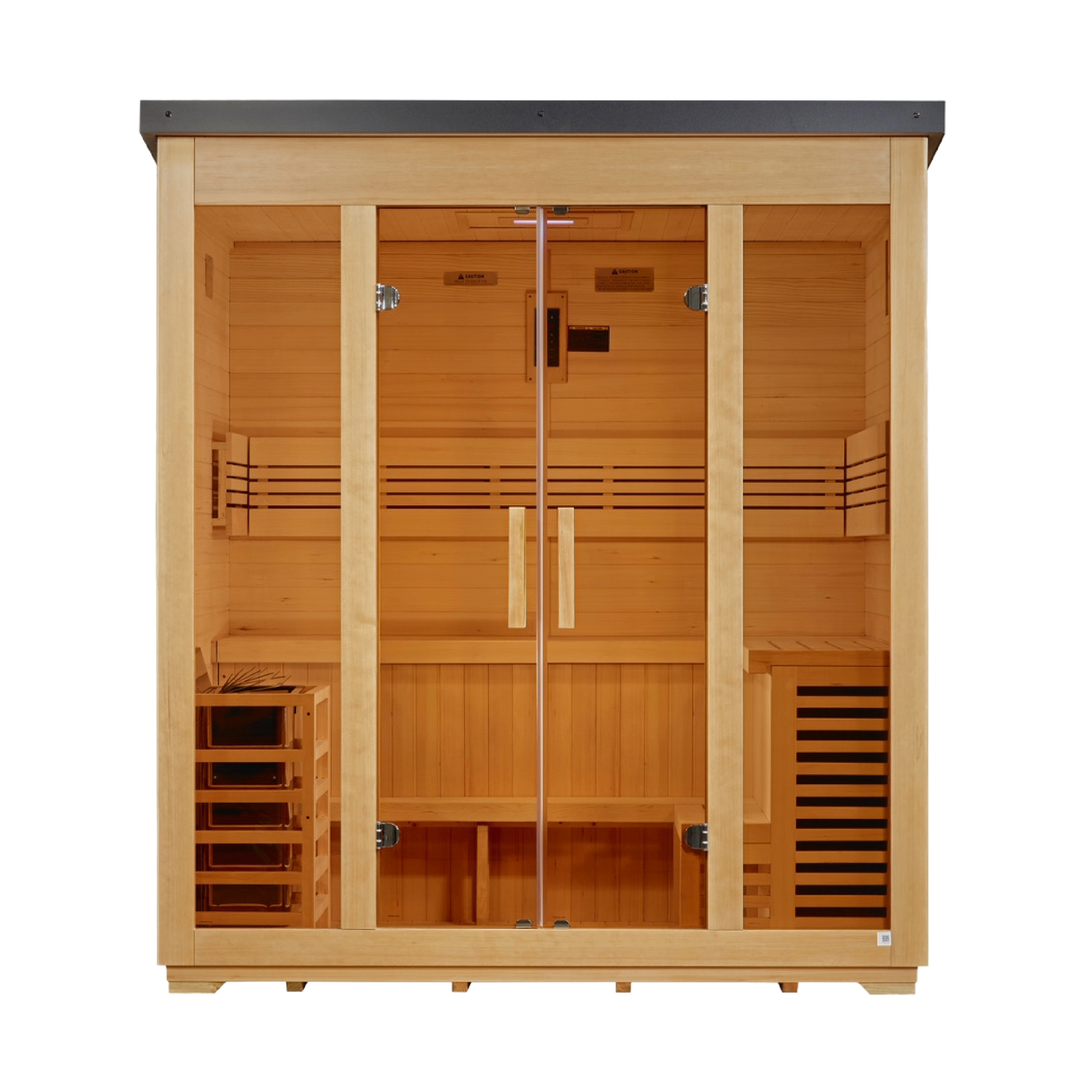 Golden Designs Vorarlberg Flat Roof | 5-Person Traditional Outdoor Sauna | GDI-8005-01 | Canadian Hemlock