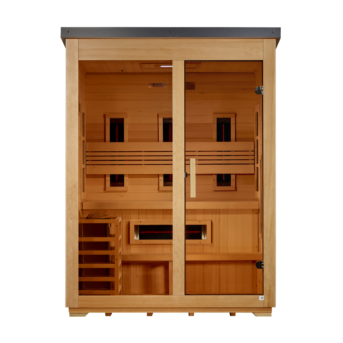 Golden Designs Carinthia Flat Roof | 3-Person Hybrid Outdoor Sauna | GDI-8023-01 | Canadian Hemlock