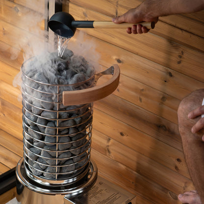 Titan SL1 with heater guard in use in a sauna