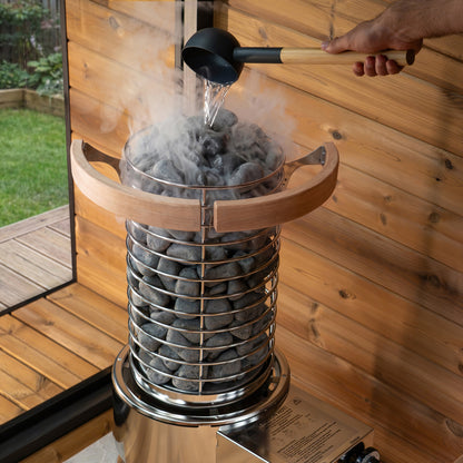 Water poured on Titan SL1 stones behind the alder heater guard