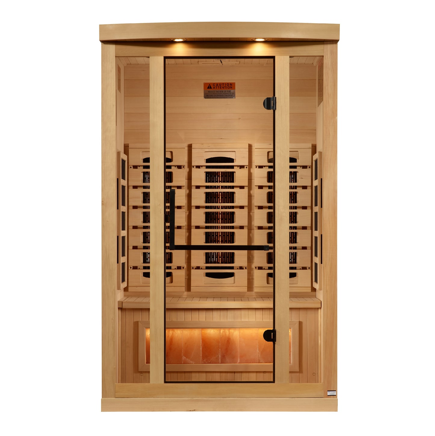 Sauna and Plunge Direct -Golden Designs Inc-2025 Reserve Edition Full Spectrum with Himalayan Salt Bar-GDI-8020-03
2-person sauna, Canadian Hemlock wood, Bluetooth, chromotherapy lighting, bronze tempered glass door,carbon and infrared heat emitters, Himalayan salt bar, touch screen control. Easy assembly