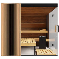 Thermasol Aalto Glass & Wood Panels, 3–4 Person - Indoor Traditional Sauna