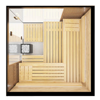 Thermasol Aalto Glass & Wood Panels, 3–4 Person - Indoor Traditional Sauna