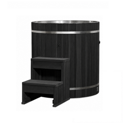 Dynamic Cold Therapy Barrel | Stainless Steel Cold Plunge Tub | DCT-B-042-SSPC-34-BLK | Black