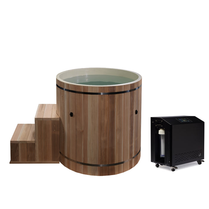 Dynamic Cold Therapy PVC Barrel Cold Plunge |DCT-B-042-PLPC | Outdoor/Indoor Use | WIFI-Enabled Chiller Optional