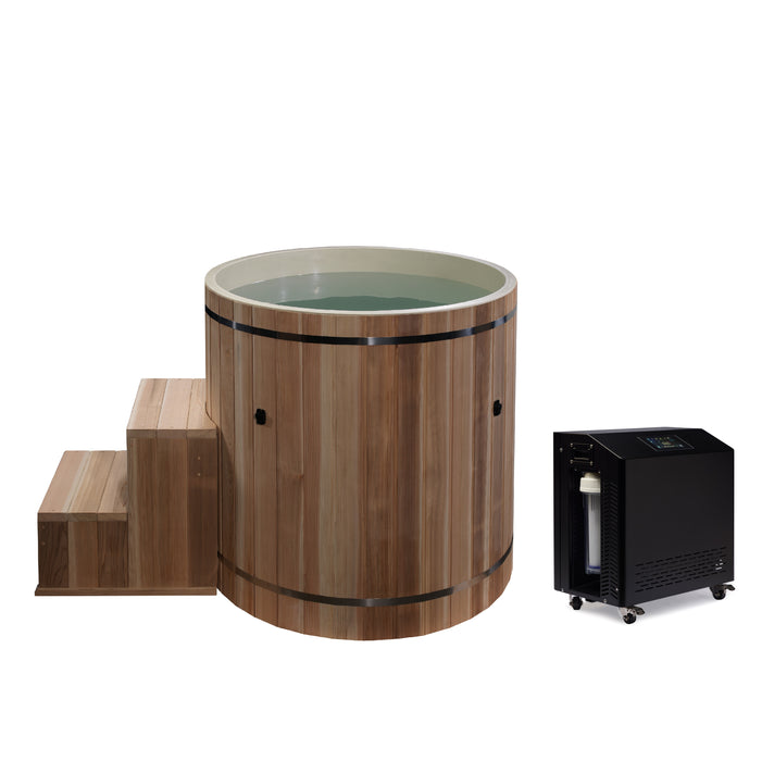 Dynamic Cold Therapy PVC Barrel Cold Plunge |DCT-B-042-PLPC | Outdoor/Indoor Use | WIFI-Enabled Chiller Optional