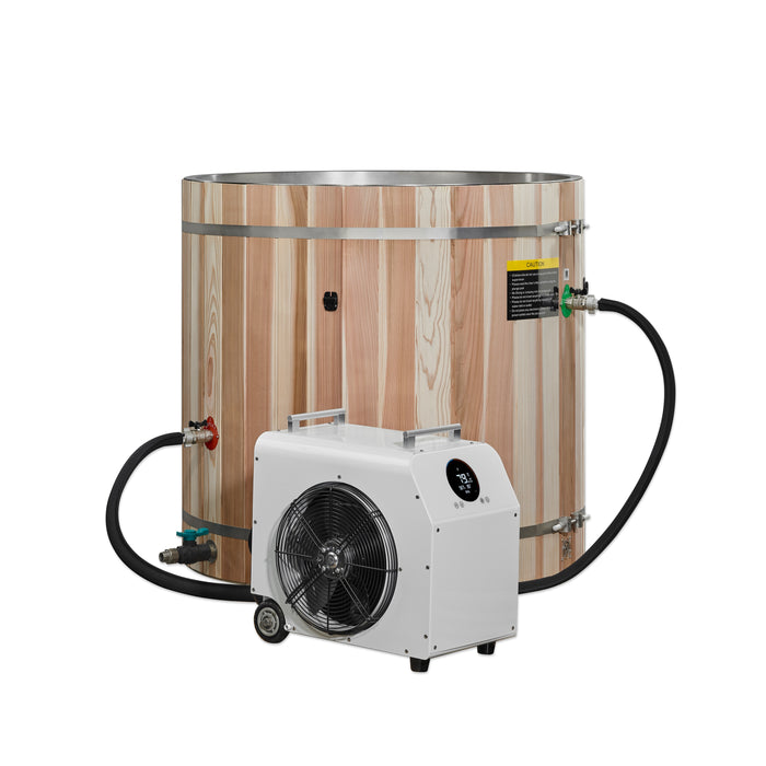 PRE-ORDER JAN.2026:  Dynamic Cold Therapy Barrel Stainless Steel Cold Plunge | DCT-B-042-SSPC-34 | Outdoor/Indoor Use | WIFI-Enabled Chiller Optional