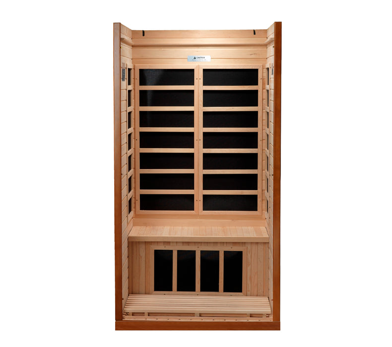 DYNAMIC "Barcelona" Elite Edition Ultra Low EMF Far Infrared Indoor Sauna | DYN-6106-01 Elite | 1-2 Person | Natural Hemlock Wood | Home Spa