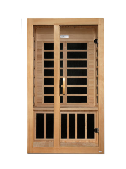 Dynamic "Gracia" Ultra Low EMF FAR Indoor Infrared Sauna | DYN-6119-01 Elite | 1-2 Person | Natural Hemlock Wood | Home Spa