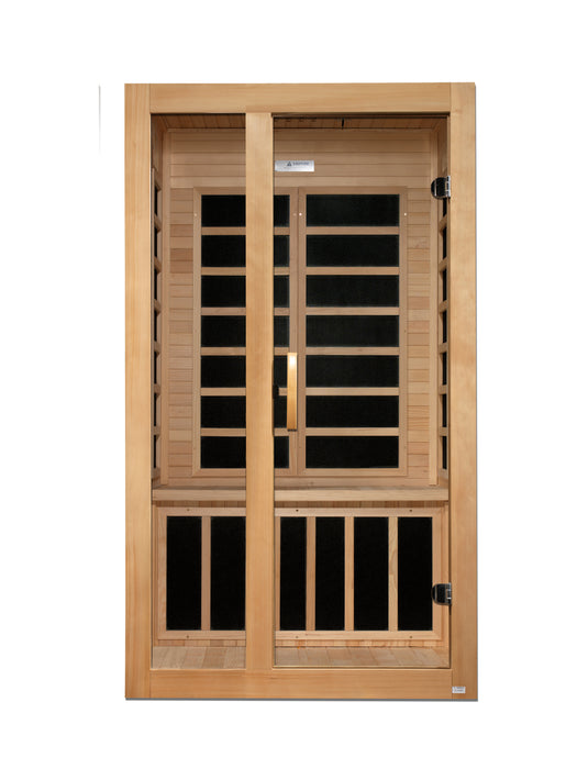 ***New 2026 Model*** Dynamic "Gracia" Ultra Low EMF FAR Indoor Infrared Sauna | DYN-6119-01 Elite | 1-2 Person | Natural Hemlock Wood | Home Spa