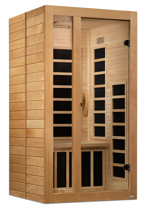 ***New 2026 Model*** Dynamic "Gracia" Ultra Low EMF FAR Indoor Infrared Sauna | DYN-6119-01 Elite | 1-2 Person | Natural Hemlock Wood | Home Spa