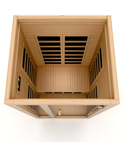 Dynamic "Gracia" Ultra Low EMF FAR Indoor Infrared Sauna | DYN-6119-01 Elite | 1-2 Person | Natural Hemlock Wood | Home Spa