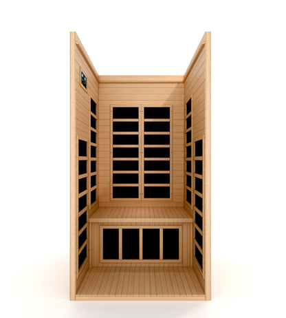 Dynamic "Gracia" Ultra Low EMF FAR Indoor Infrared Sauna | DYN-6119-01 Elite | 1-2 Person | Natural Hemlock Wood | Home Spa