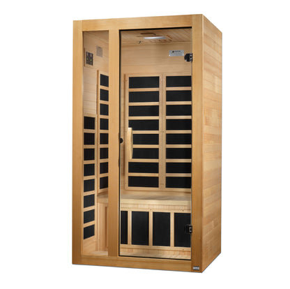 Dynamic "Gracia" Ultra Low EMF FAR Indoor Infrared Sauna | DYN-6119-01 Elite | 1-2 Person | Natural Hemlock Wood | Home Spa