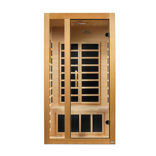 Dynamic "Gracia" Ultra Low EMF FAR Indoor Infrared Sauna | DYN-6119-01 Elite | 1-2 Person | Natural Hemlock Wood | Home Spa