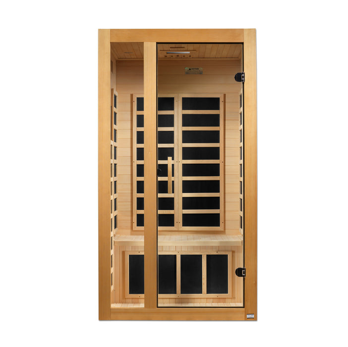 ***New 2026 Model*** Dynamic "Gracia" Ultra Low EMF FAR Indoor Infrared Sauna | DYN-6119-01 Elite | 1-2 Person | Natural Hemlock Wood | Home Spa