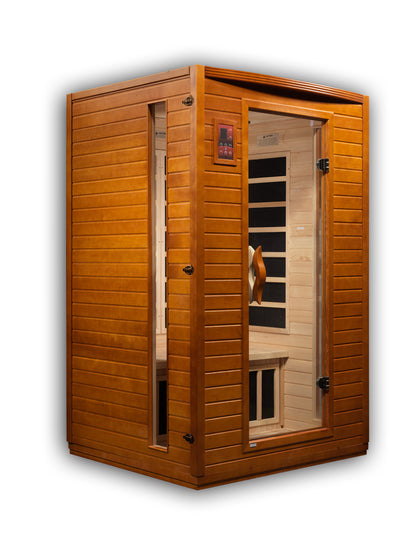 Dynamic "Versailles" Ultra Low EMF FAR Indoor Infrared Sauna | DYN-6202-03 Elite |2 Person | Natural Hemlock Wood | Home Spa