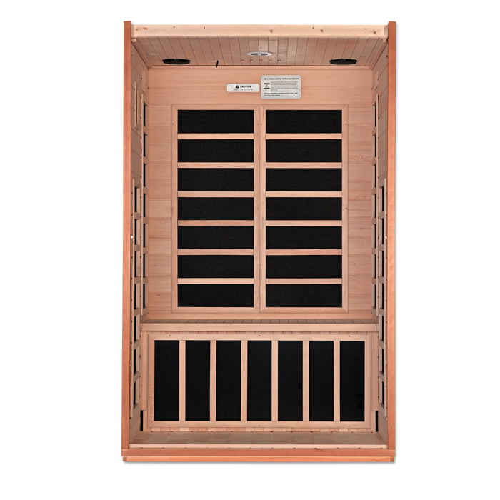 BEST SELLER! DYNAMIC "Cardoba Elite" Ultra Low EMF FAR Infrared Indoor Sauna | DYN-6203-01 Elite | 2 Person | Natural Hemlock Wood | Home Spa
