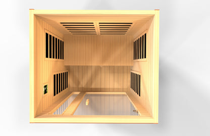 BEST SELLER! DYNAMIC "Cardoba Elite" Ultra Low EMF FAR Infrared Indoor Sauna | DYN-6203-01 Elite | 2 Person | Natural Hemlock Wood | Home Spa