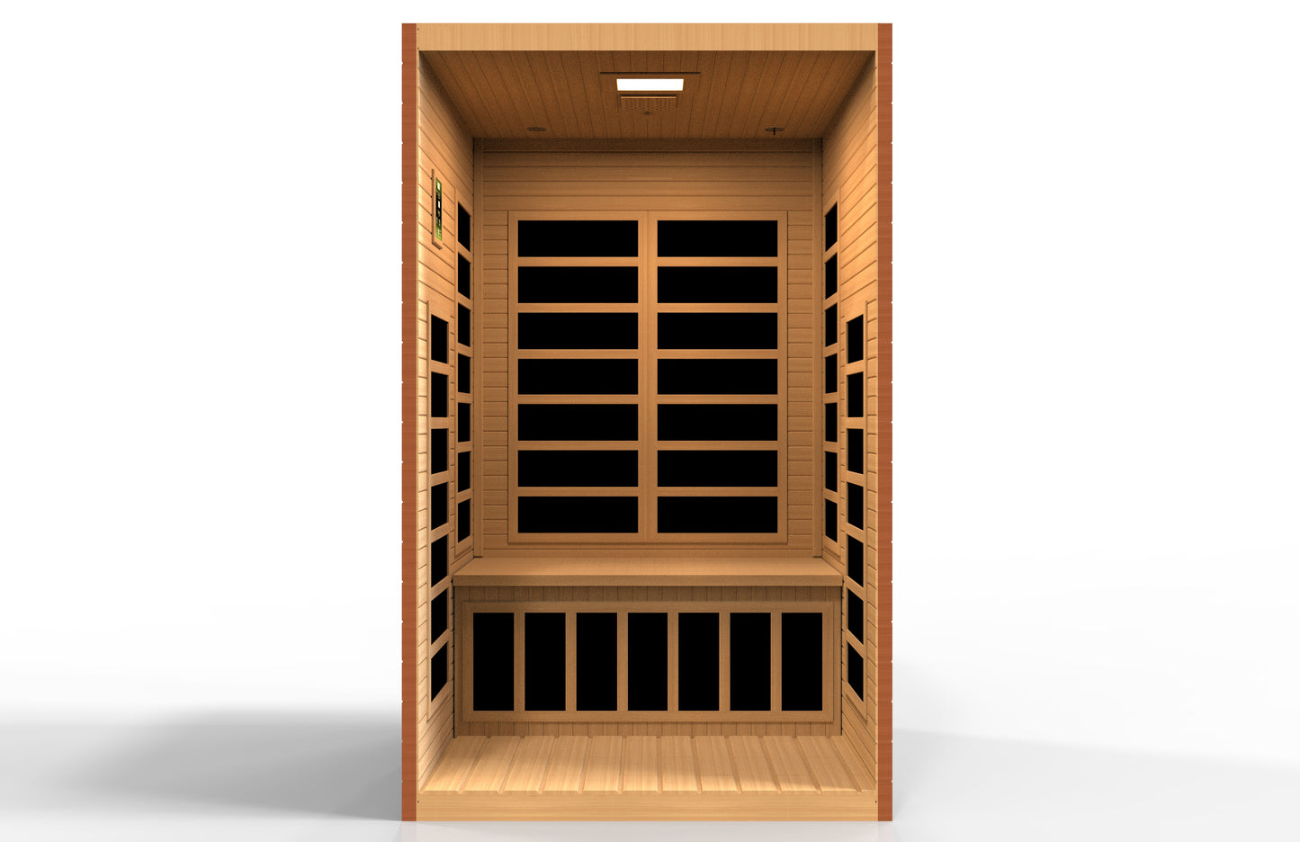 DYNAMIC "Santiago" Elite Ultra Low EMF (Under 3MG) FAR Infrared Indoor Sauna | DYN-6209-02 Elite | 2 Person | Natural Hemlock Wood | Home Spa