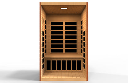 DYNAMIC "Santiago" Elite Ultra Low EMF (Under 3MG) FAR Infrared Indoor Sauna | DYN-6209-02 Elite | 2 Person | Natural Hemlock Wood | Home Spa