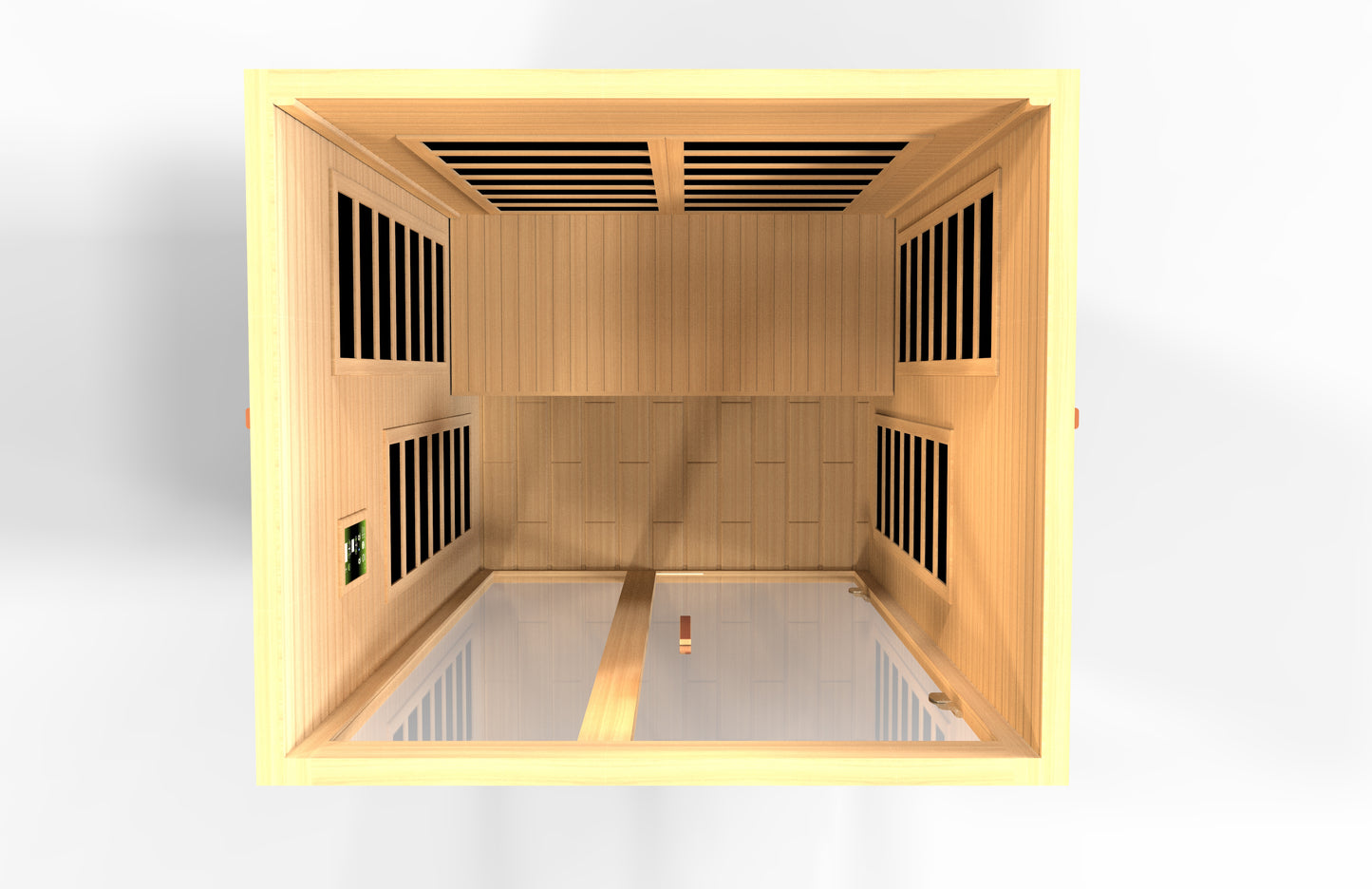 DYNAMIC "Santiago" Elite Ultra Low EMF (Under 3MG) FAR Infrared Indoor Sauna | DYN-6209-02 Elite | 2 Person | Natural Hemlock Wood | Home Spa