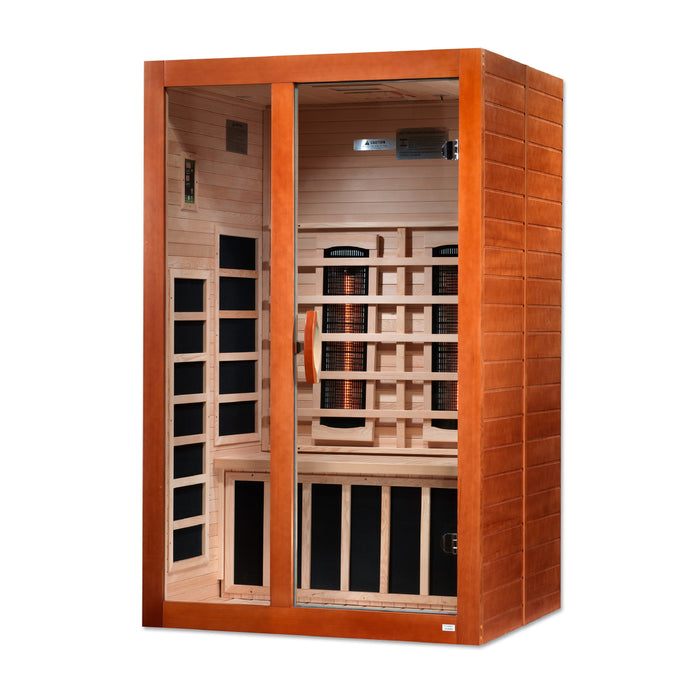 DYNAMIC "Santiago" Full Spectrum Infrared Indoor Sauna |  DYN-6209-03 FS | 2 Person | Canadian Hemlock Wood | Home Spa