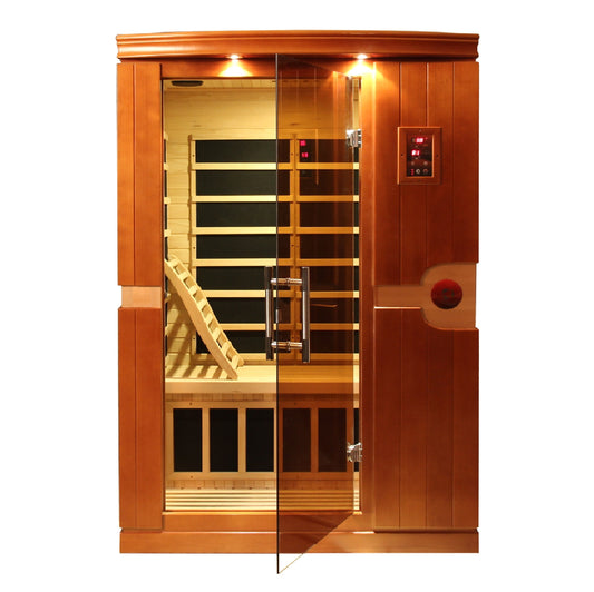 DYNAMIC "Venice" Elite Ultra Low EMF (Under 3MG) FAR Infrared Indoor Sauna | DYN-6210-01 Elite | 2 Person | Natural Canadian Hemlock | Home Spa