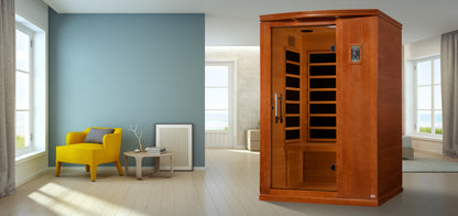 Dynamic "Venice Limited Elite" Ultra Low EMF FAR Indoor Infrared Sauna | DYN-6210-04 | 2 Person | Natural Hemlock Wood | Home Spa