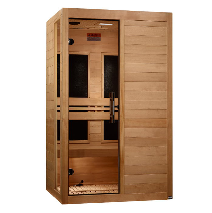 ***New 2026 Model*** Dynamic "Lucca" Ultra Low EMF FAR Indoor Infrared Sauna | DYN-6215-05 Elite | 2 Person | Natural Hemlock Wood | Home Spa