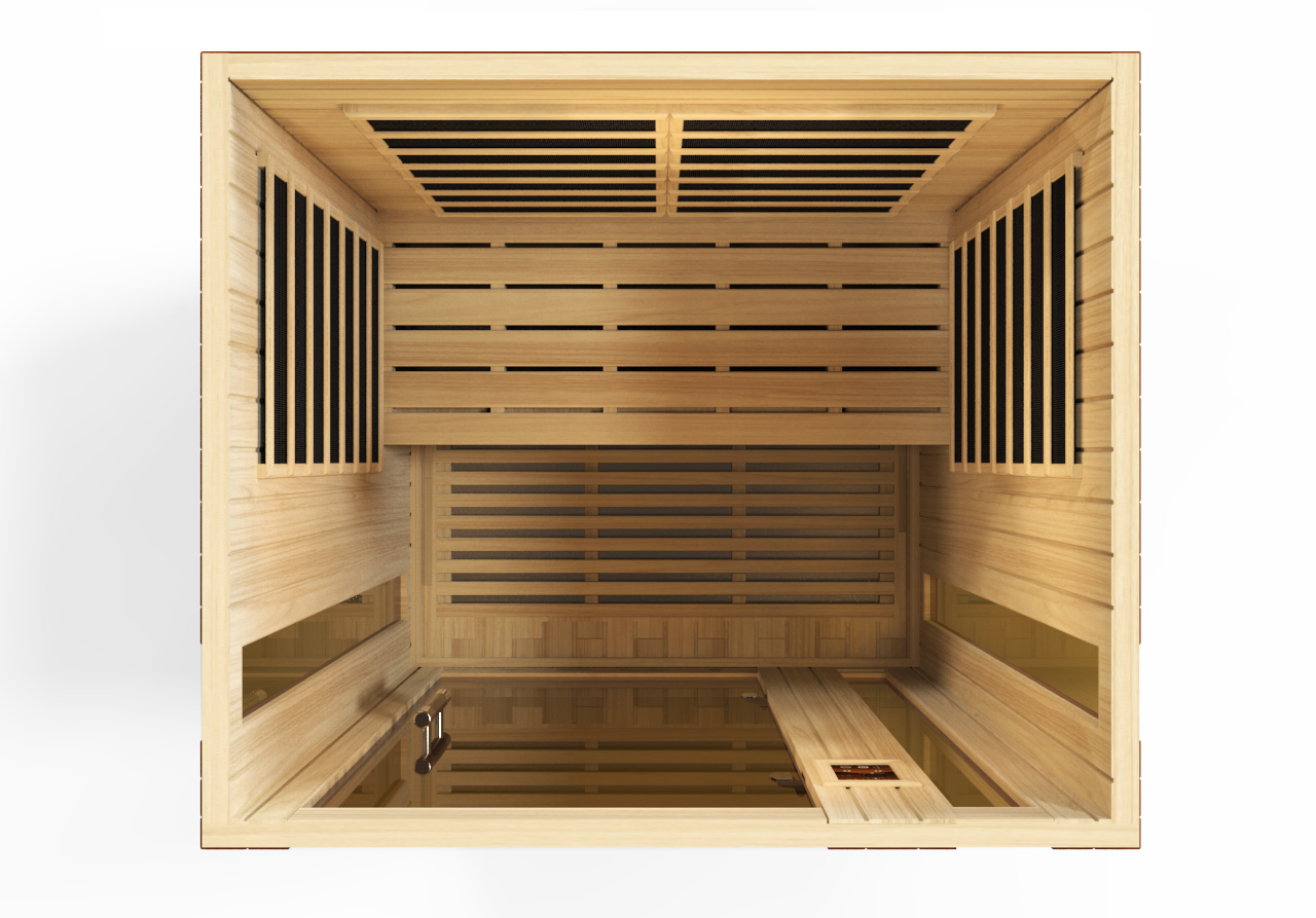 Dynamic "Vittoria" Ultra Low EMF FAR Indoor Infrared Sauna | DYN-6220-01 Elite | 2 Person | Natural Hemlock Wood | Home Spa