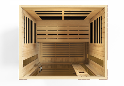 Dynamic "Vittoria" Ultra Low EMF FAR Indoor Infrared Sauna | DYN-6220-01 Elite | 2 Person | Natural Hemlock Wood | Home Spa