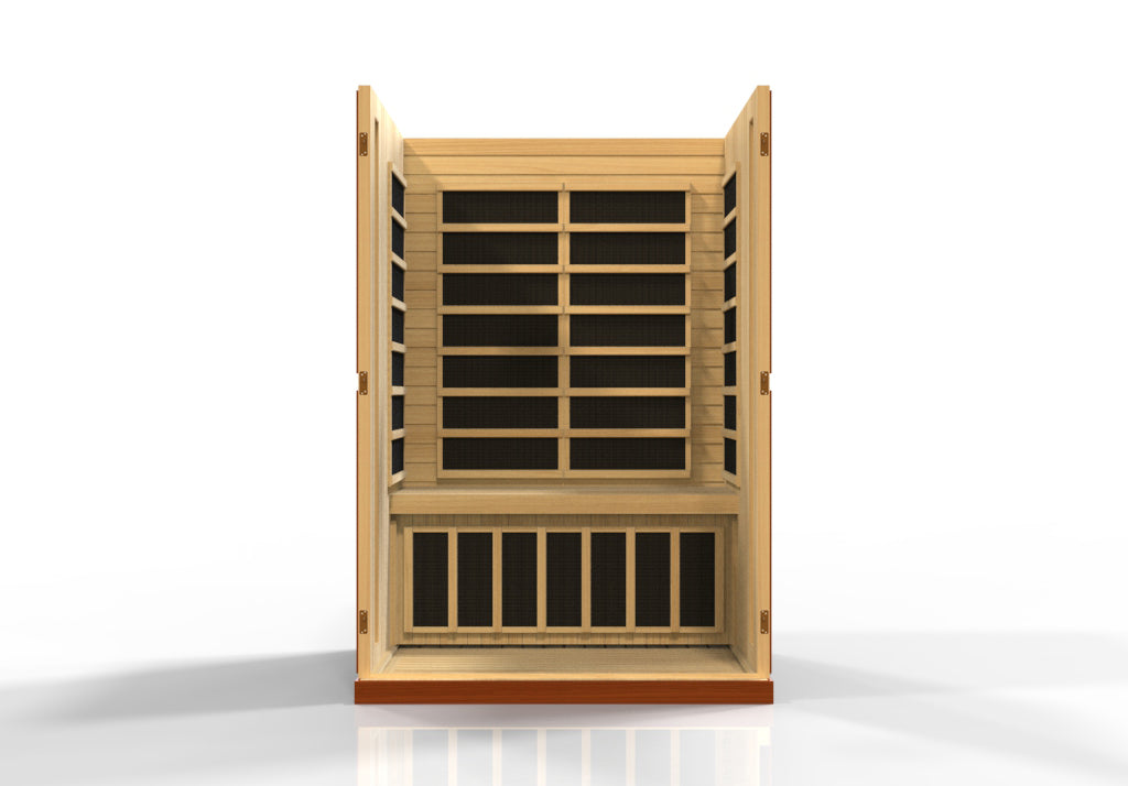 Dynamic "Vittoria" Ultra Low EMF FAR Indoor Infrared Sauna | DYN-6220-01 Elite | 2 Person | Natural Hemlock Wood | Home Spa