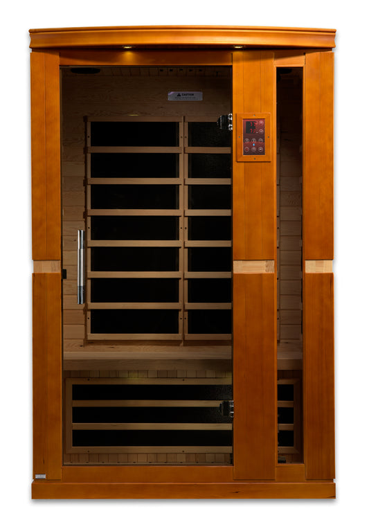 Dynamic "Vittoria" Ultra Low EMF FAR Indoor Infrared Sauna | DYN-6220-01 Elite | 2 Person | Natural Hemlock Wood | Home Spa