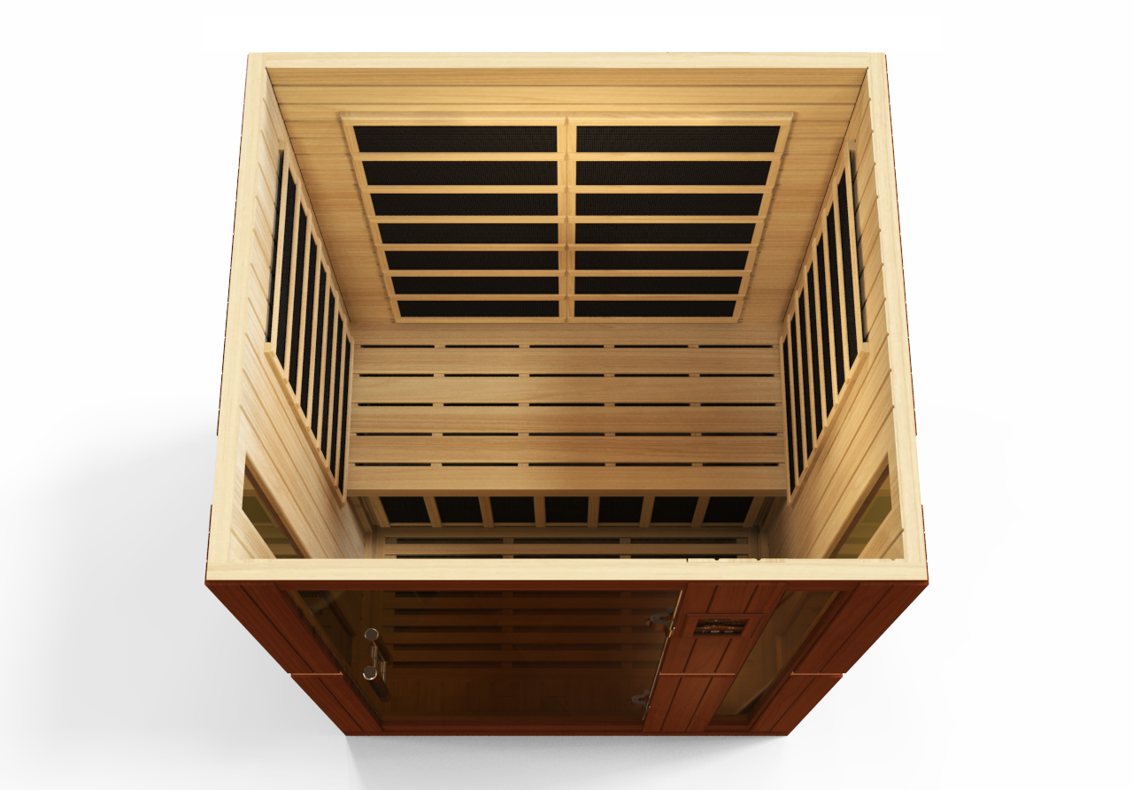 Dynamic "Vittoria" Ultra Low EMF FAR Indoor Infrared Sauna | DYN-6220-01 Elite | 2 Person | Natural Hemlock Wood | Home Spa