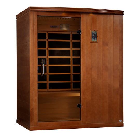 Dynamic "Madrid Limited Elite" Ultra Low EMF FAR Indoor Infrared Sauna | DYN-6310-04 Elite | 3 Person | Natural Hemlock Wood | Home Spa