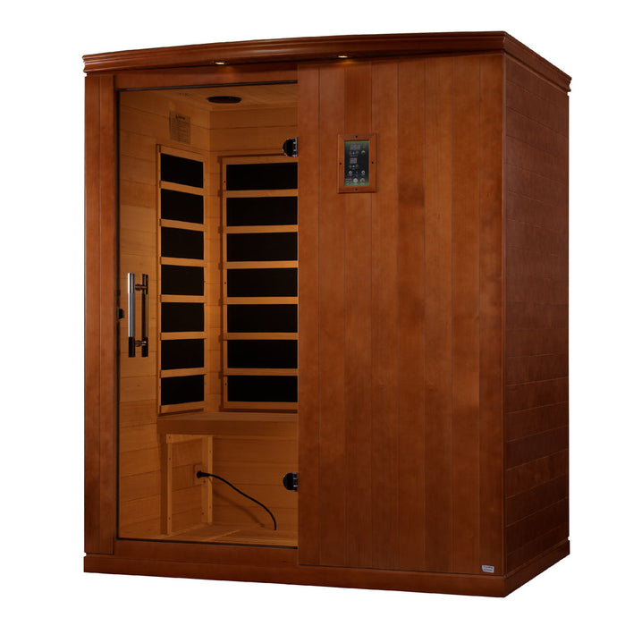 Dynamic "Madrid Limited Elite" Ultra Low EMF FAR Indoor Infrared Sauna | DYN-6310-04 Elite | 3 Person | Natural Hemlock Wood | Home Spa