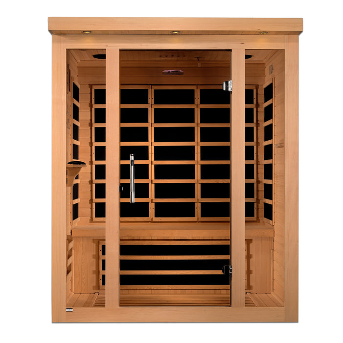 DYNAMIC "Vila" Ultra Low EMF FAR Infrared Indoor Sauna | DYN-6315-02 | 3 Person | Natural Hemlock Wood | Home Spa