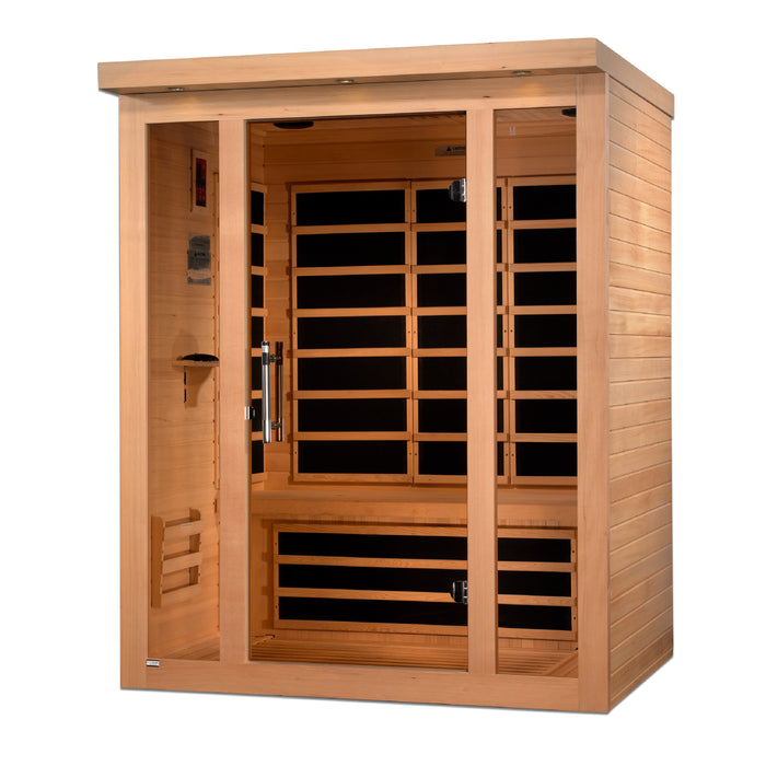 DYNAMIC "Vila" Ultra Low EMF FAR Infrared Indoor Sauna | DYN-6315-02 | 3 Person | Natural Hemlock Wood | Home Spa