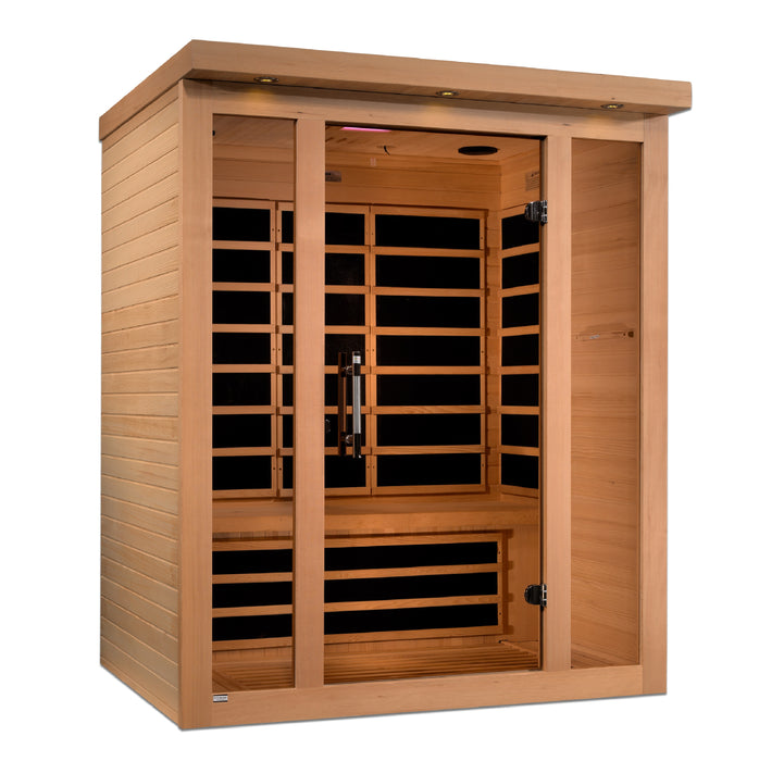 DYNAMIC "Vila" Ultra Low EMF FAR Infrared Indoor Sauna | DYN-6315-02 | 3 Person | Natural Hemlock Wood | Home Spa