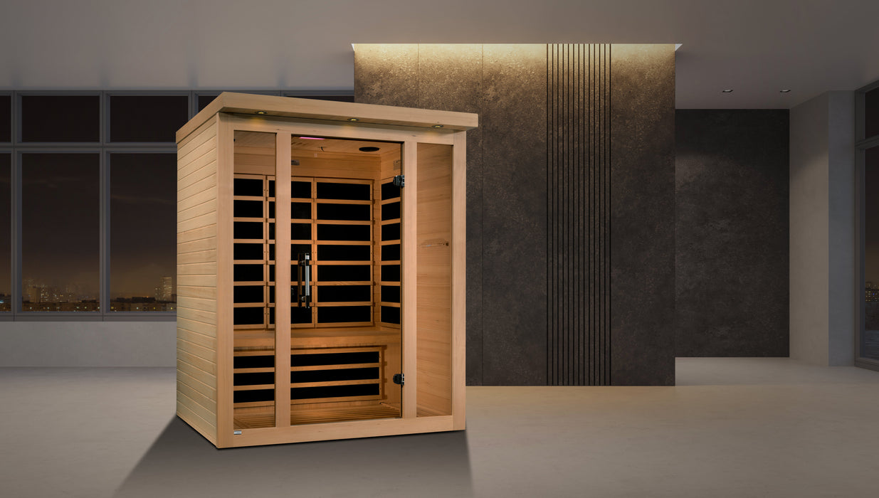 DYNAMIC "Vila" Ultra Low EMF FAR Infrared Indoor Sauna | DYN-6315-02 | 3 Person | Natural Hemlock Wood | Home Spa