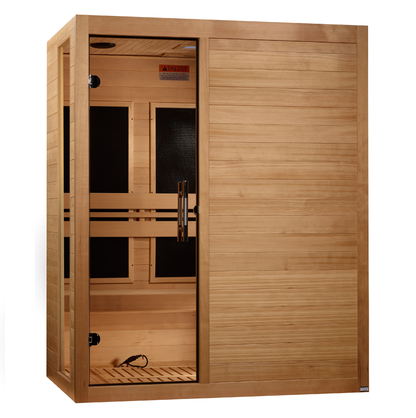 ***New 2026 Model*** Dynamic "Toscana" Ultra Low EMF FAR Indoor Infrared Sauna | DYN-6315-05 Elite | 3 Person | Natural Hemlock Wood | Home Spa